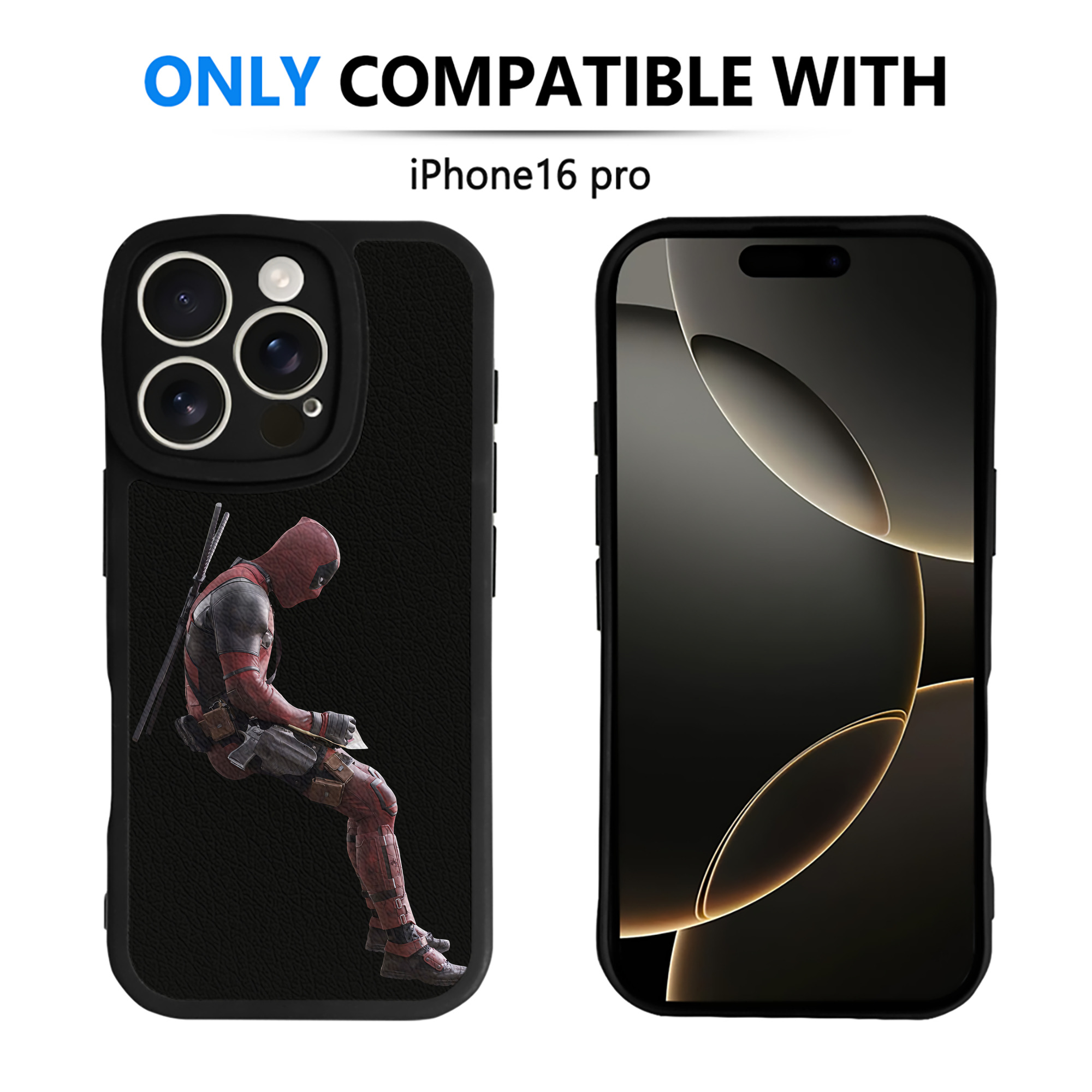 （画像用） Deadpool デッドプール 【iPhone 16シリーズ対応】シリコンスマホケース（レザー調） 材質：シリコン